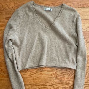 Reformation Cropped Sweater Tan